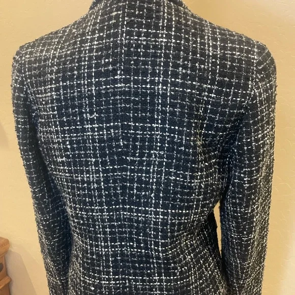 Coldwater Creek Black & White Tweed Blazer Jacket - Picture 3 of 5